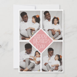 Eenvoudige collage van de Moderne Fotofamilie van  Feestdagenkaart