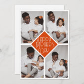 Eenvoudige collage van de Moderne Fotofamilie van  Feestdagenkaart (Voorkant / Achterkant)
