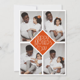 Eenvoudige collage van de Moderne Fotofamilie van  Feestdagenkaart