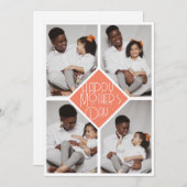Eenvoudige collage van de Moderne Fotofamilie van  Feestdagenkaart (Voorkant / Achterkant)