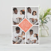 Eenvoudige collage van de Moderne Fotofamilie van  Feestdagenkaart (Staand voorkant)