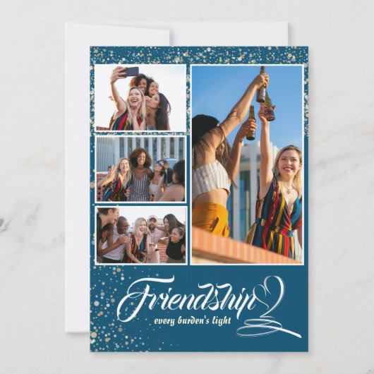 Eenvoudige collage vrienden foto Vakantie Kaart (Voorkant)
