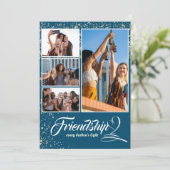 Eenvoudige collage vrienden foto Vakantie Kaart (Staand voorkant)