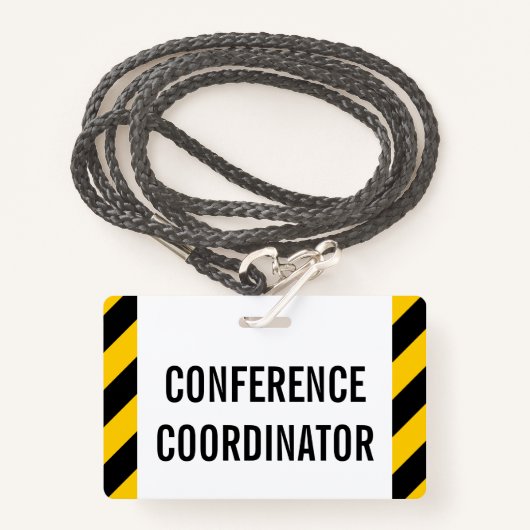Eenvoudige "CONFERENCE COÖRDINATOR"-badge Badge (Voorkant met draagriem)