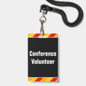 Eenvoudige "Conference Volunteer"-badge Badge (Voorzijde met lanyard)