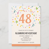 Eenvoudige Confetti 48e verjaardagsuitnodigingen M Kaart (Voorkant)