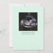 Eenvoudige Confetti Cute Gender onthulling Kaart (Achterkant)