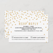 EENVOUDIGE CONFETTI RSVP leuke glamour gouden glit (Voorkant / Achterkant)