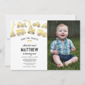 Eenvoudige constructie thema foto eerste verjaarda kaart (Voorkant)