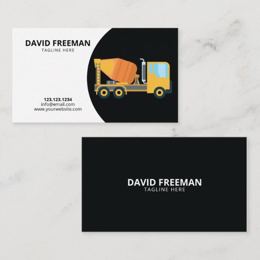 Eenvoudige constructie van zwart-witmixer visitekaartje (Voorkant / Achterkant)