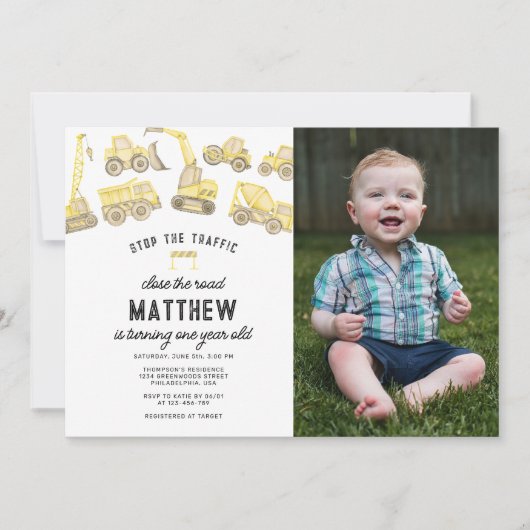 Eenvoudige constructie vrachtwagen foto eerste ver kaart (Voorkant)