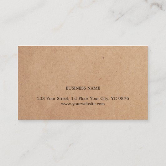 Eenvoudige consultant voor E-legant Kraft Paper Visitekaartje (Achterkant)