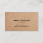 Eenvoudige consultant voor E-legant Kraft Paper Visitekaartje (Voorkant)