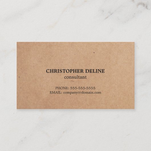 Eenvoudige consultant voor E-legant Kraft Paper Visitekaartje (Voorkant)