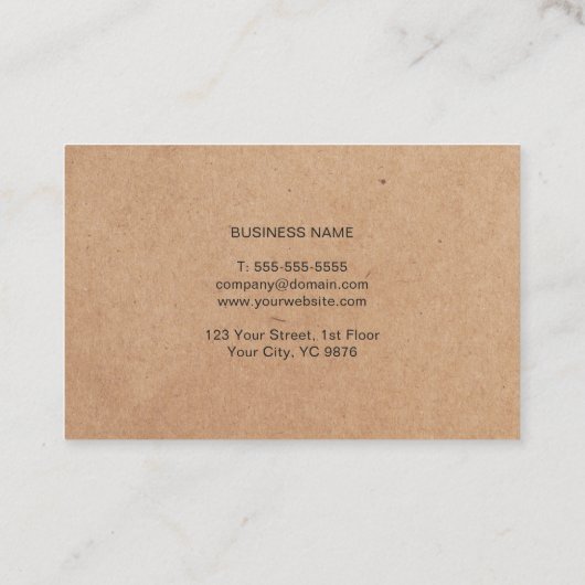 Eenvoudige consultant voor predikaat met predikaat visitekaartje (Achterkant)