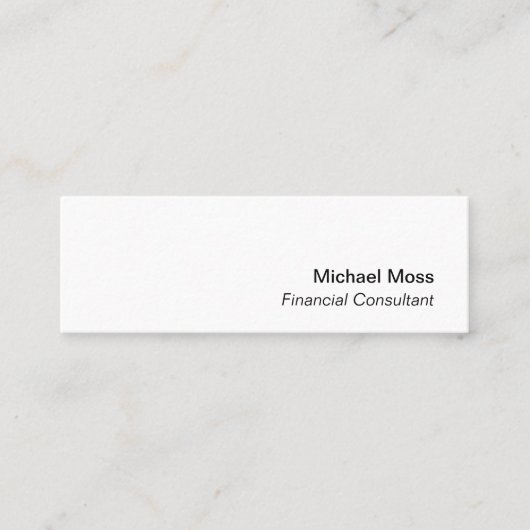 Eenvoudige consultant zwart wit mini visitekaartje (Voorkant)