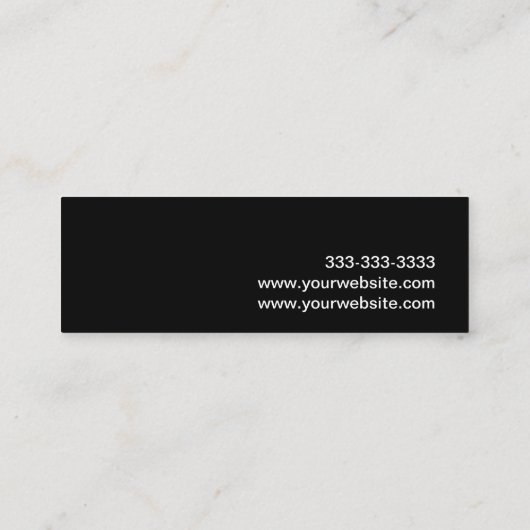 Eenvoudige consultant zwart wit mini visitekaartje (Achterkant)