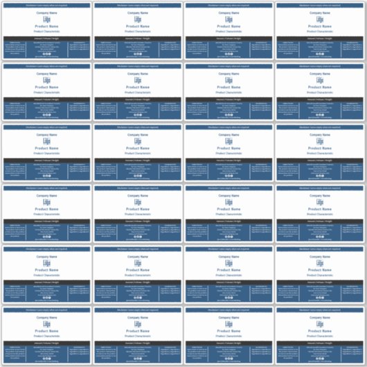 Eenvoudige Container Blauw zwart Wit Product Label (Voorkant)