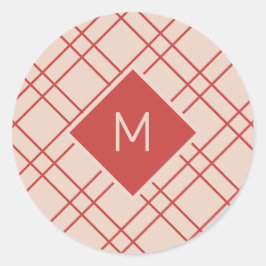 Eenvoudige controle van het kerstrood en het kinde ronde sticker