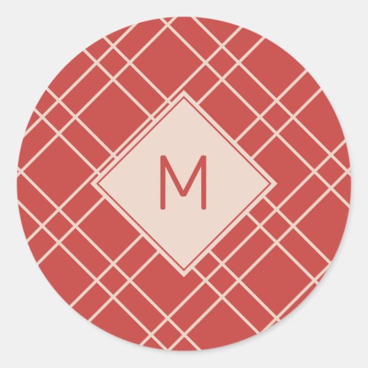 Eenvoudige controle van het kerstrood en het kinde ronde sticker (Voorkant)