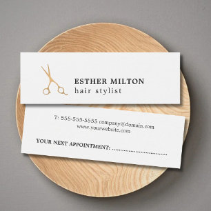 Eenvoudige Cool White Hair Stylist Appointcard Mini Visitekaartjes