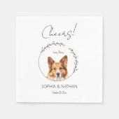 Eenvoudige Corgi Hond Bruiloft Cocktail servetten (Voorkant)