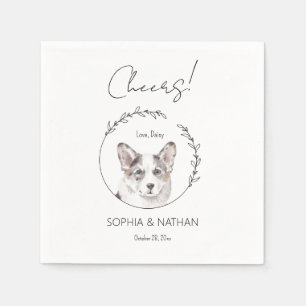 Eenvoudige Corgi Hond Bruiloft Cocktail servetten