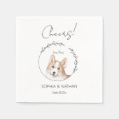 Eenvoudige Corgi Hond Bruiloft Cocktail servetten (Voorkant)