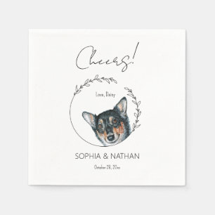 Eenvoudige Corgi Hond Bruiloft Cocktail servetten