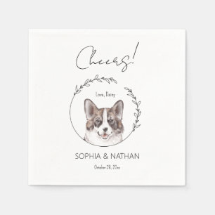 Eenvoudige Corgi Hond Bruiloft Cocktail servetten