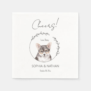 Eenvoudige Corgi Hond Bruiloft Cocktail servetten