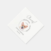 Eenvoudige Corgi Hond Bruiloft Cocktail servetten (Hoek)