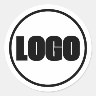 Eenvoudige Corporate Marketing Merk Wit Zwart Logo Ronde Sticker