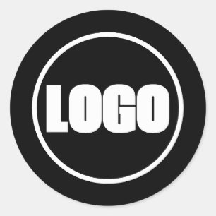 Eenvoudige Corporate Marketing Merk Wit Zwart Logo Ronde Sticker