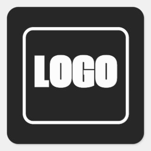 Eenvoudige Corporate Marketing Merk Wit Zwart Logo Vierkante Sticker