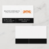 Eenvoudige Corporate Real Estate Agent Sinaasappel Visitekaartje (Voorkant / Achterkant)