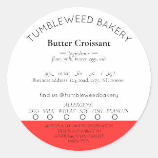 Eenvoudige Cottage Food Law Stickers