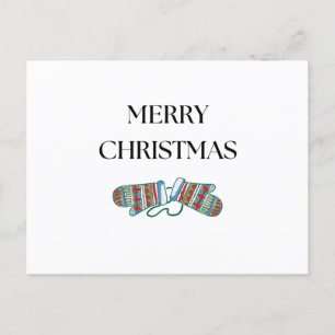 Eenvoudige Cozy Kerstmis Mittens Holiday Post Feestdagenkaart