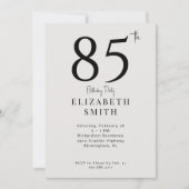 Eenvoudige Cream 85e Verjaardagsfeest Kaart (Voorkant)