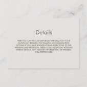 Eenvoudige Cream bruiloft details Informatiekaartje (Voorkant)