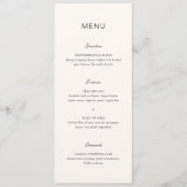 Eenvoudige Cream Elegant Wedding Menu (Voorkant)