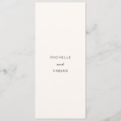 Eenvoudige Cream Elegant Wedding Menu (Achterkant)