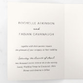 Eenvoudige Cream Foto Elegante bruiloft Drieluik Uitnodiging (Binnenzijde eerst)