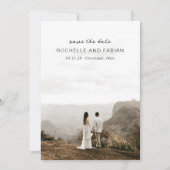 Eenvoudige Cream Foto Elegante bruiloft Save The Date (Voorkant)