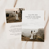 Eenvoudige Cream Foto Elegante bruiloft Save The Date