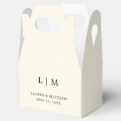 Eenvoudige Cream Monogram Elegante bruiloft Bedankdoosjes (Geopend)