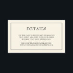 Eenvoudige Cream Monogram Elegante bruiloft Informatiekaartje<br><div class="desc">Eenvoudige kleine trouwbehuizingskaart met een modern, maar elegant design met uw details omgeven door een dunne rand en uw monogram op de achterkant. Alle ontwerpelementen zijn zwart op een neutrale achtergrond van ivoor/crème en kunnen worden gewijzigd in het gereedschap voor het bewerken van het ontwerp. Een stijlvol en stijlvol ontwerp...</div>