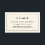 Eenvoudige Cream Monogram Elegante bruiloft Informatiekaartje<br><div class="desc">Eenvoudige kleine trouwbehuizingskaart met een modern, maar elegant design met uw details omgeven door een dunne rand en uw monogram op de achterkant. Alle ontwerpelementen zijn zwart op een neutrale achtergrond van ivoor/crème en kunnen worden gewijzigd in het gereedschap voor het bewerken van het ontwerp. Een stijlvol en stijlvol ontwerp...</div>