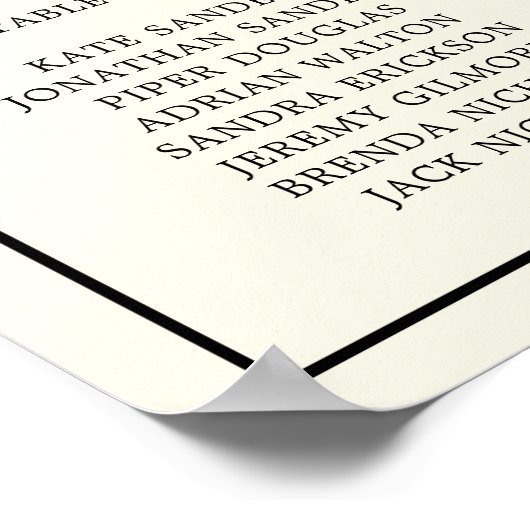 Eenvoudige Cream Monogram Elegante bruiloft Poster (Hoek)