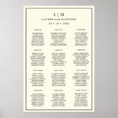 Eenvoudige Cream Monogram Elegante bruiloft Poster (Voorkant)